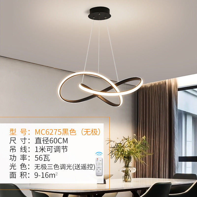 2025New led Ultra-thin Modern Minimalist Nordic Irregular Strip Dining Pendant Light Living Room Bedroom Light Full Spectrum Lighting Fixture