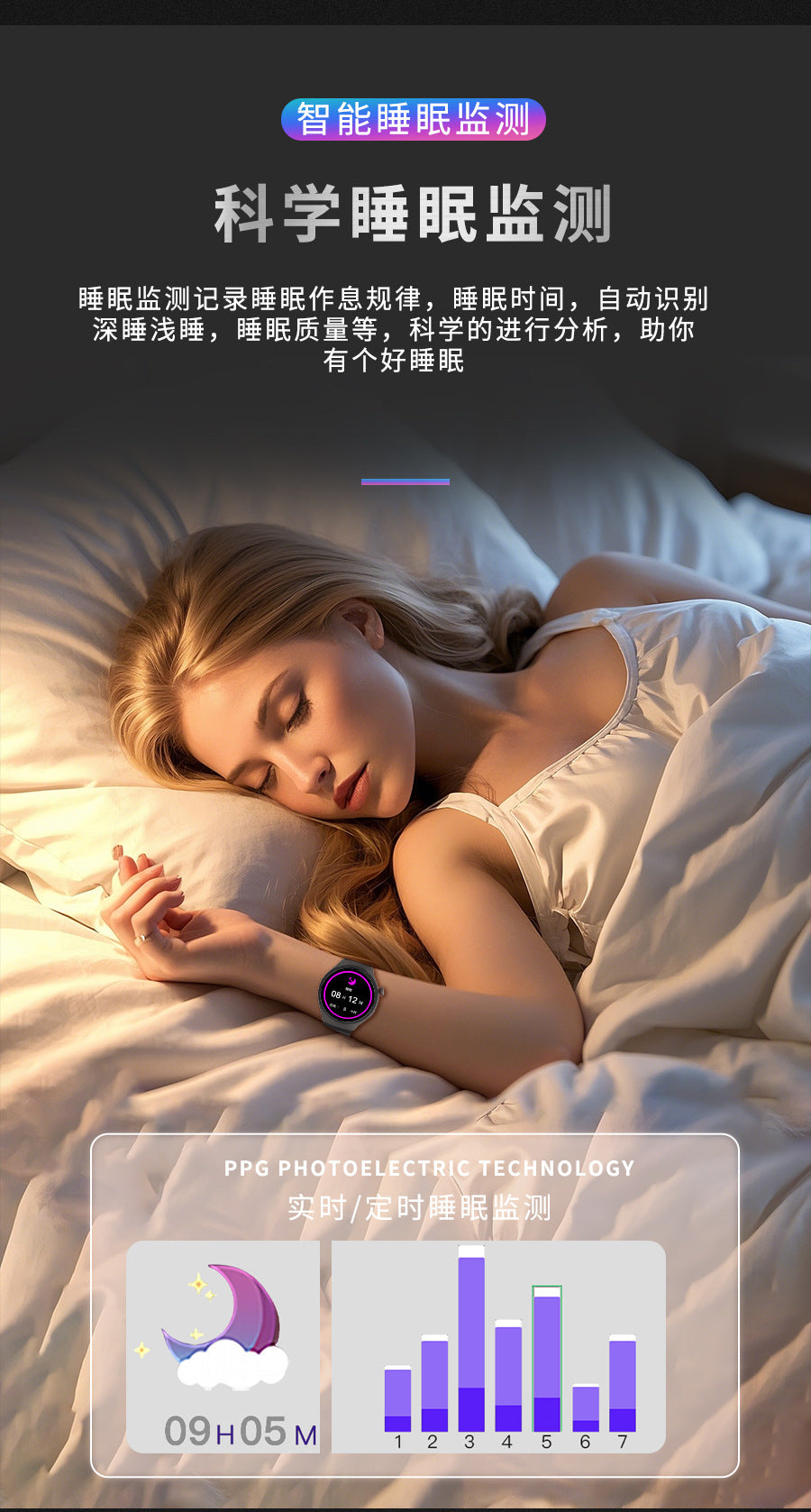 gt4pro Round Screen Smart Watch Bluetooth Call Waterproof Heart Rate Blood Oxygen Monitoring Step Counter Smart Watch