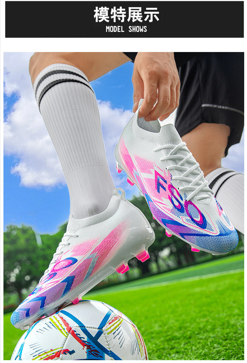 Manufacturer Football Shoes Long Spikes Student Adult Outdoor Turf Training Shoes Professional Competition Sports Shoes Wholesale