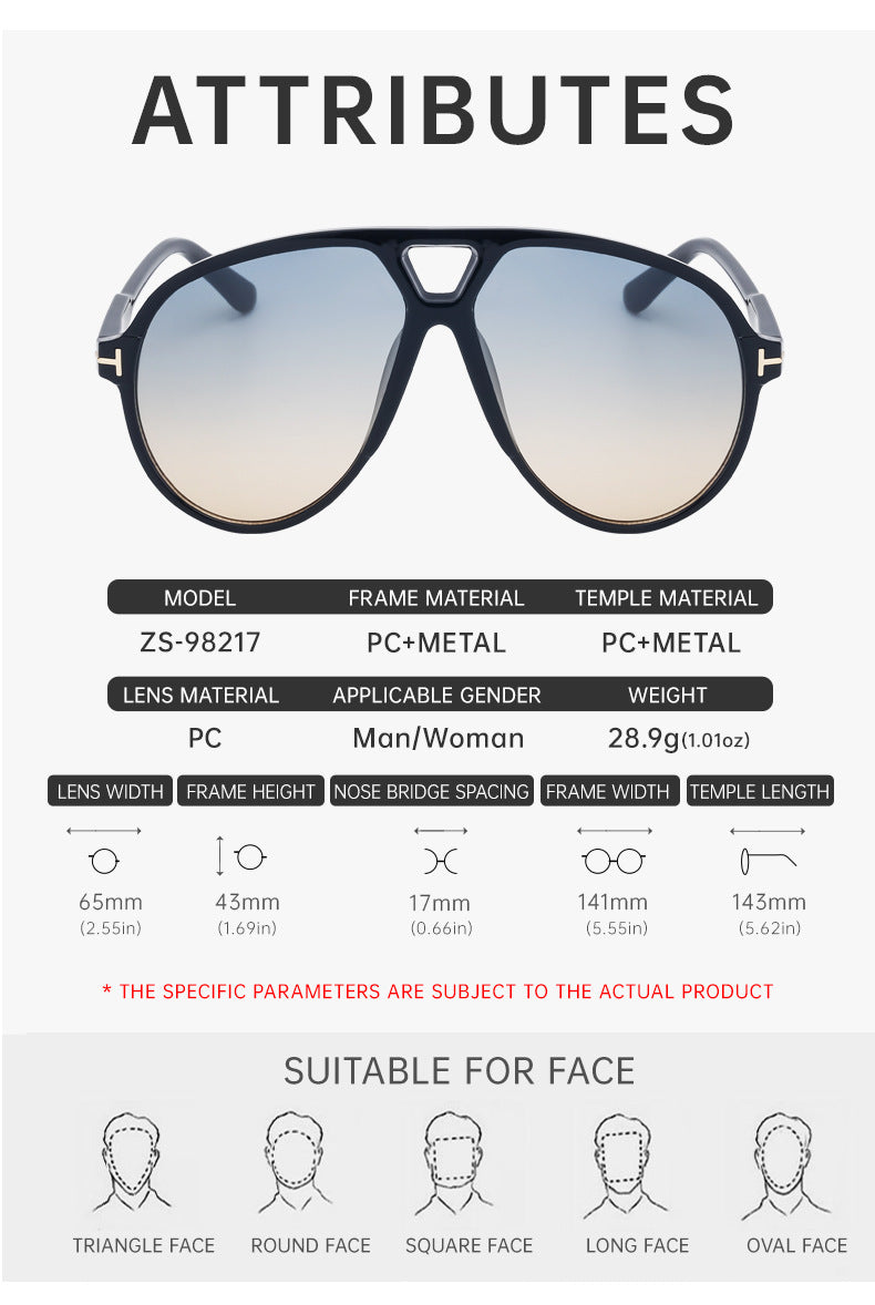 European and American Fashion Large Frame Sunglasses Sun Protection Sunglasses Men's Trendy Toad Glasses High-end Glasses sunglasses