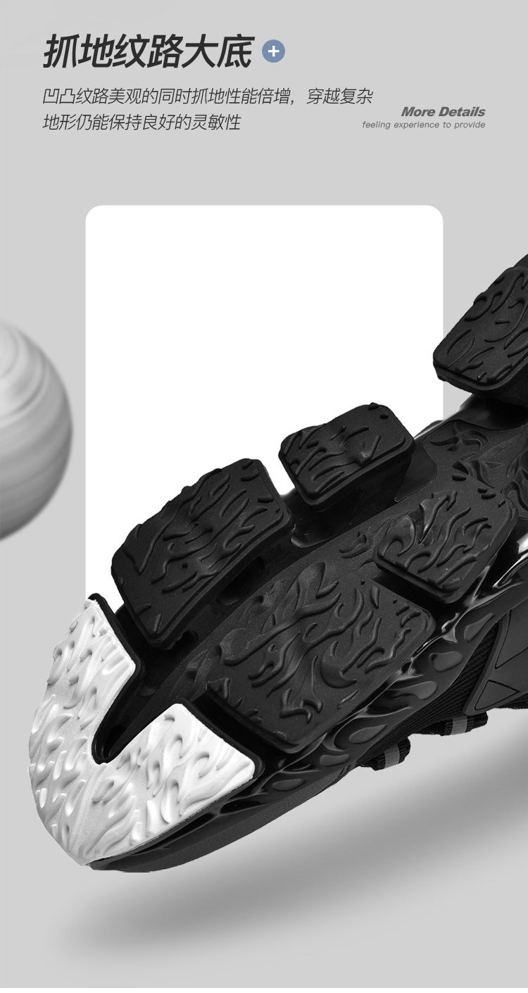 Men's Shoes National Trend Height-Increasing High-Top High-Elastic Running Shoes Basketball Shoes Ultra-Light Shock-Absorbing Running Blade-Sharp Flyknit Sports Shoes