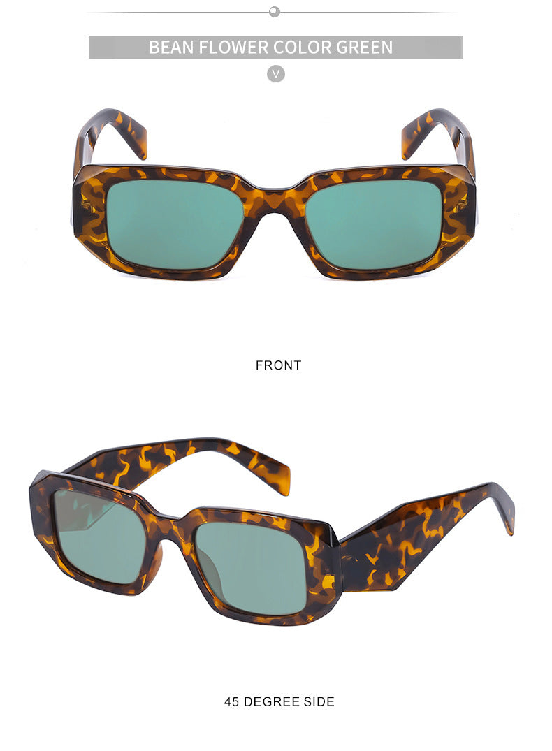 Irregular Square Frame Sunglasses for Women Trendy European and American Fashion Small Frame Wide Leg Sunglasses UV Protection sunglasses