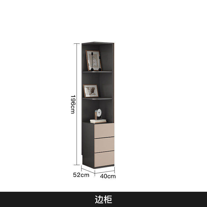 Flat Door Glass Door Wardrobe Modern Household Bedroom Cloakroom Four-Six-Eight Door Assembly Wardrobe Storage Large Wardrobe