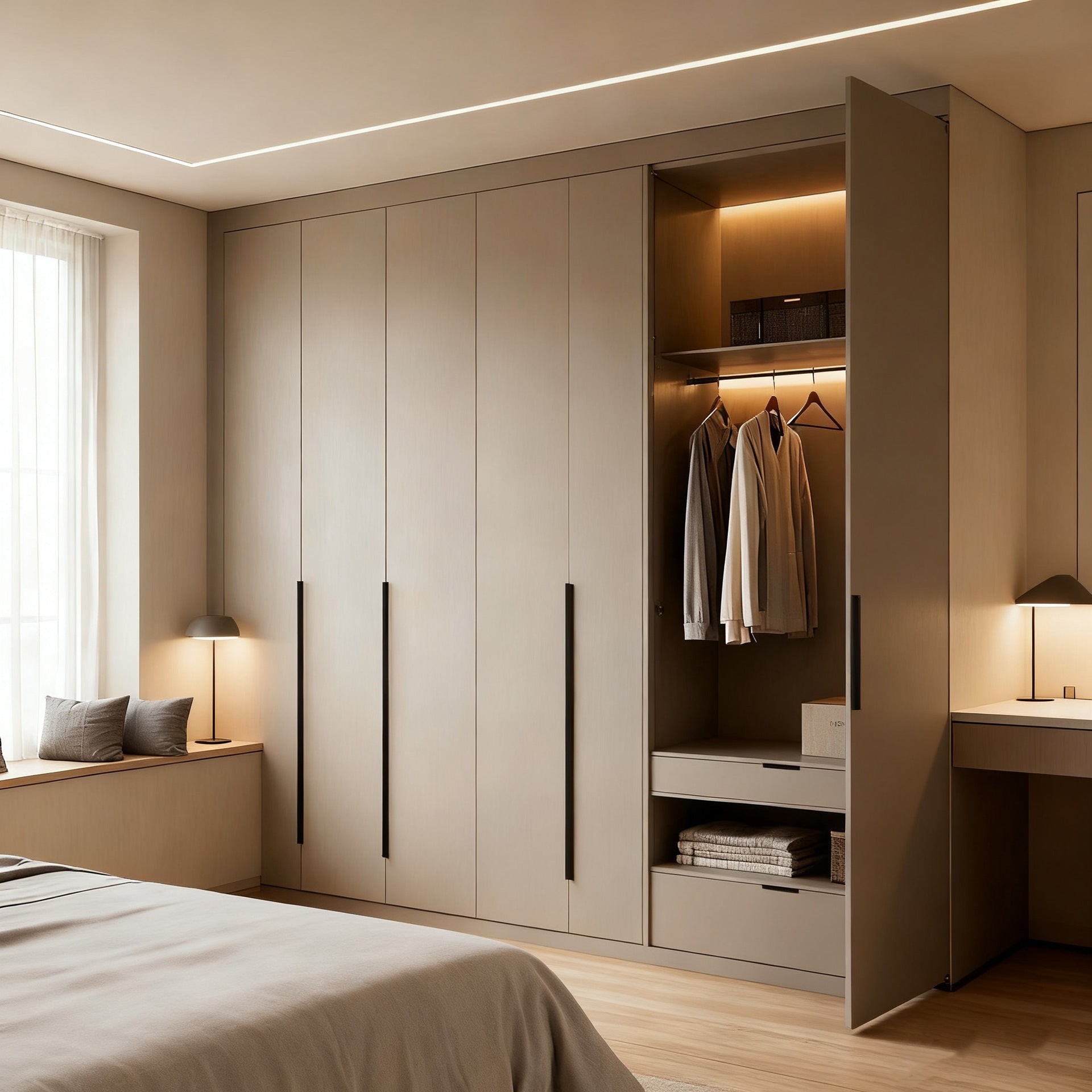 Custom Whole House Aluminum Alloy Wardrobe Honeycomb Welding Board Home Bedroom Master Bedroom Large Capacity Large Wardrobe Factory Direct