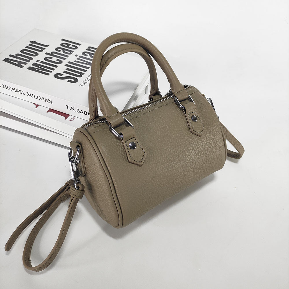 High-end texture genuine leather Boston pillow bag for women2025New Top Layer Cowhide Handbag and Crossbody Bag from Shiling