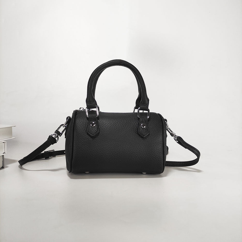 High-end texture genuine leather Boston pillow bag for women2025New Top Layer Cowhide Handbag and Crossbody Bag from Shiling