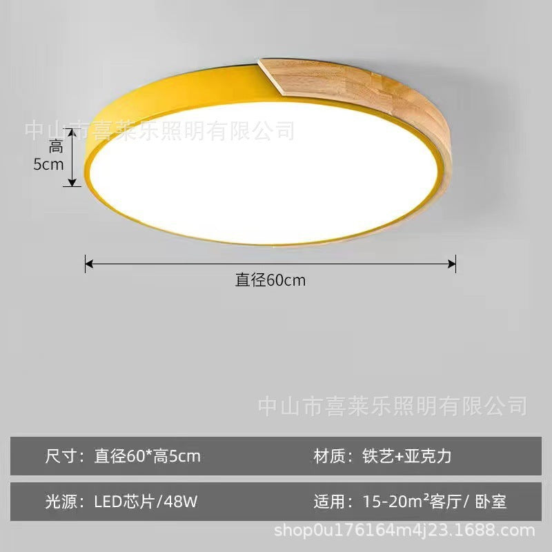 LED Lamp Bedroom Lamp Modern Simple Nordic Ceiling Lamp Creative Children's Room Study Round Room Living Room Study