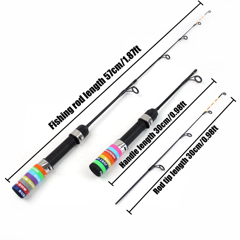 Factory Wholesale55cm2Carbon Fiber Ice Fishing Rod Ultra Soft Ultra Light Portable Winter Fishing Rod European and American Winter Fishing