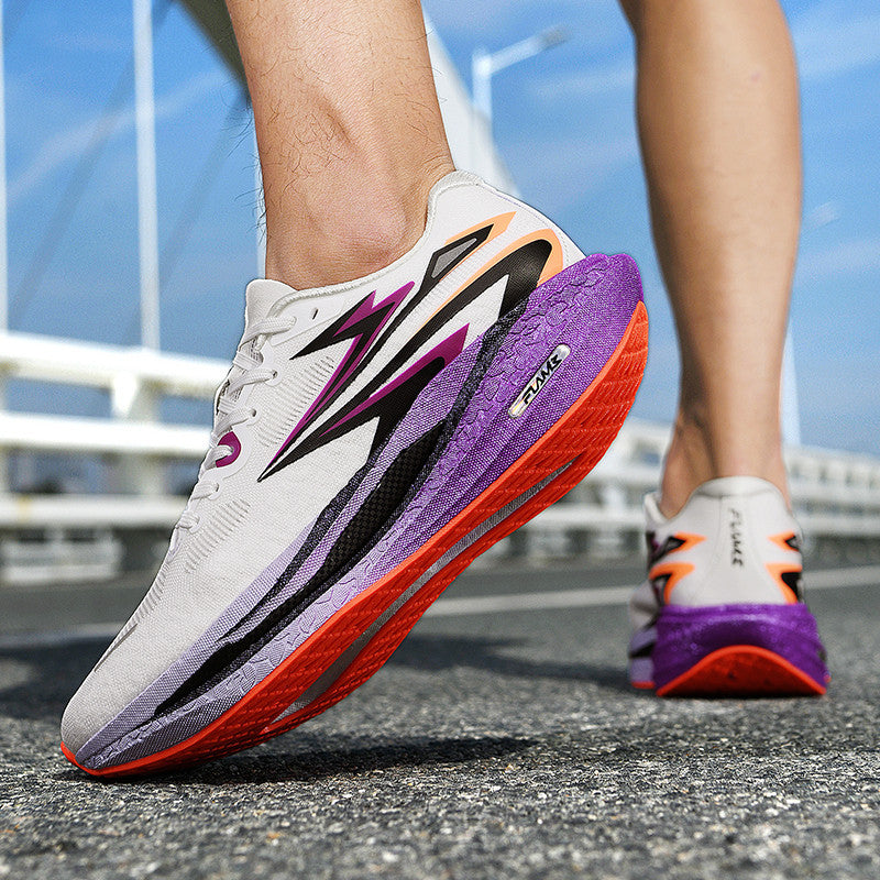 Fashion Four Seasons New Popcorn Carbon Plate Breathable Couple Running Shoes Comfortable Unisex Sports Shoes