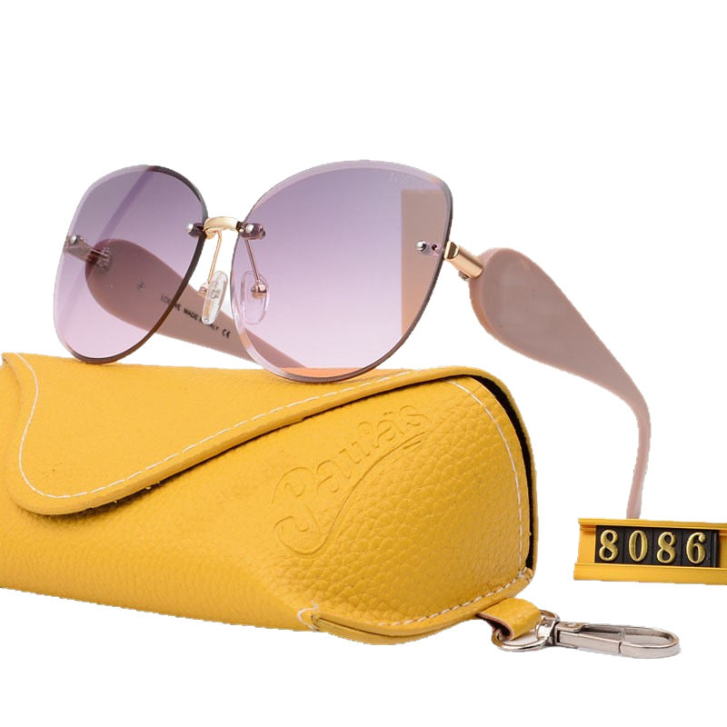 Cyberpunk Triangle Cat Eye Flat Glasses for Women Trendy High-End Round Face Slimming Hip-Hop Letter Disco Sunglasses