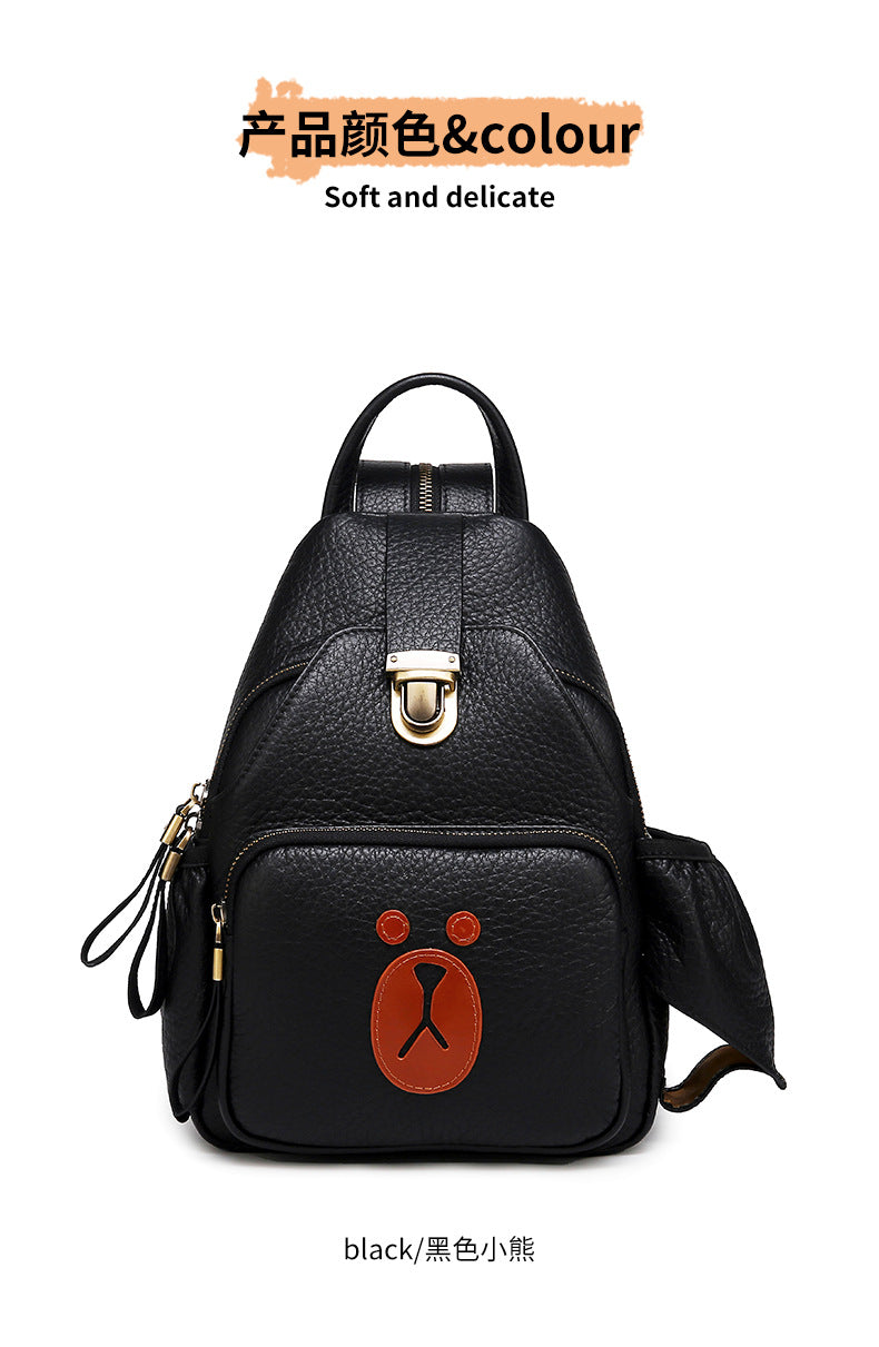 Women's Bag Summer New Trendy Fashion Playful Bear Backpack Retro Personality Simple Large Capacity Backpack