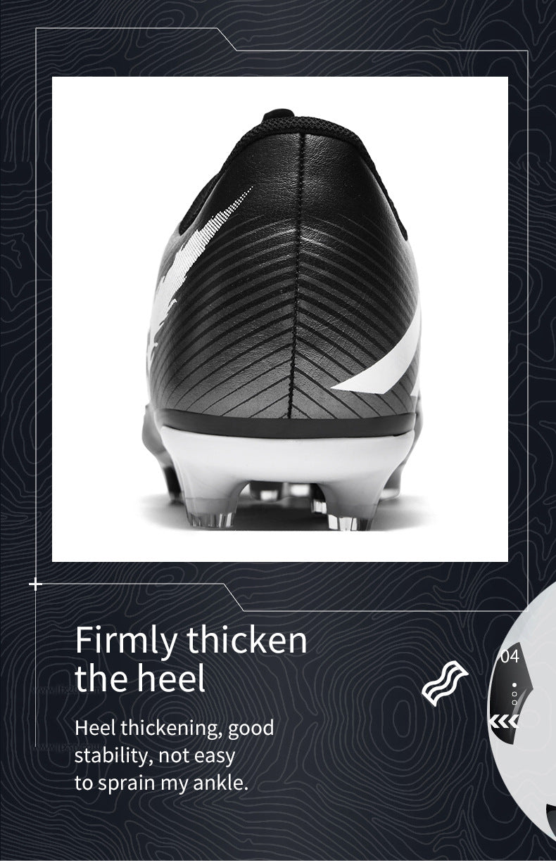 Gold-Plated Sole Men's Football Shoes with Studded Spikes AG Long Spike Shoes for Older Children, Middle and High School Students, Adults, Competition Training Sports Shoes