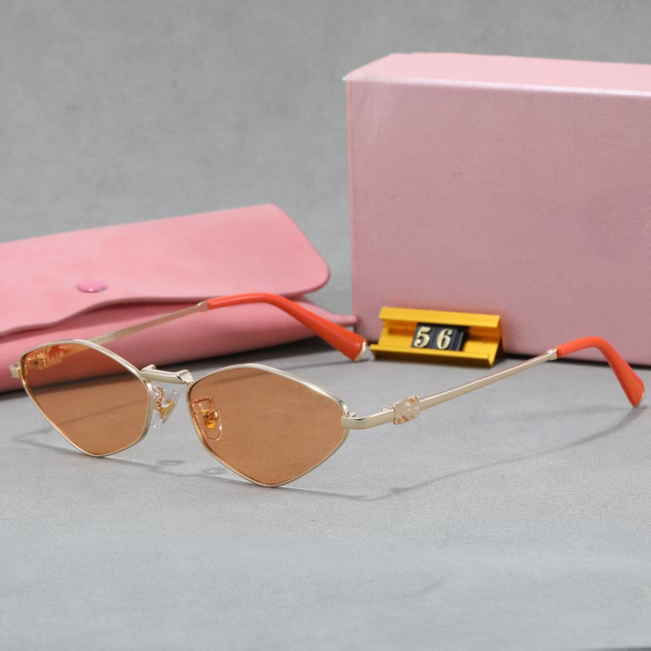 Sunglasses miu Polygonal European and American Style ins Metal high-end sunglasses for women, stylish and unique eyewear