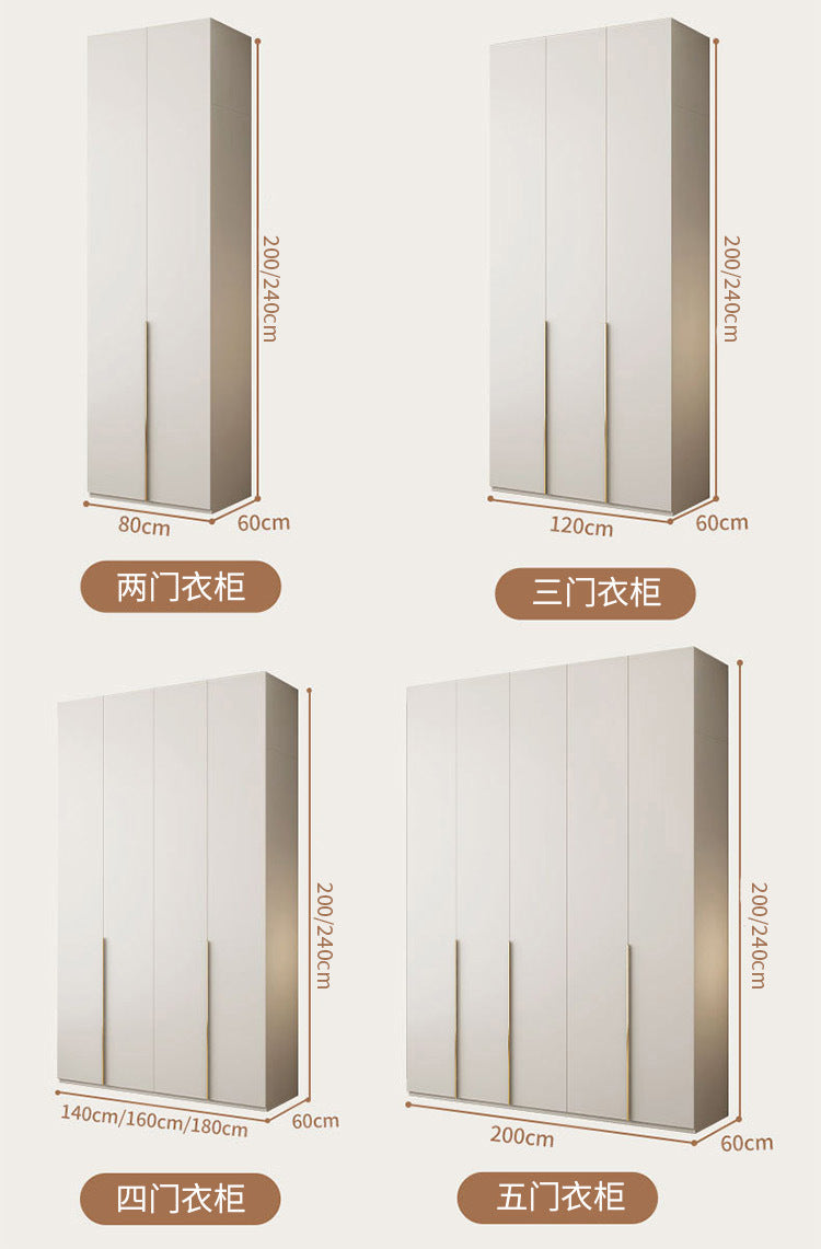 Custom Solid Wood Wardrobe for Home Bedroom Modern Simple Cream Style Hot-Selling Storage Cabinet One-Door to Ceiling Large Wardrobe