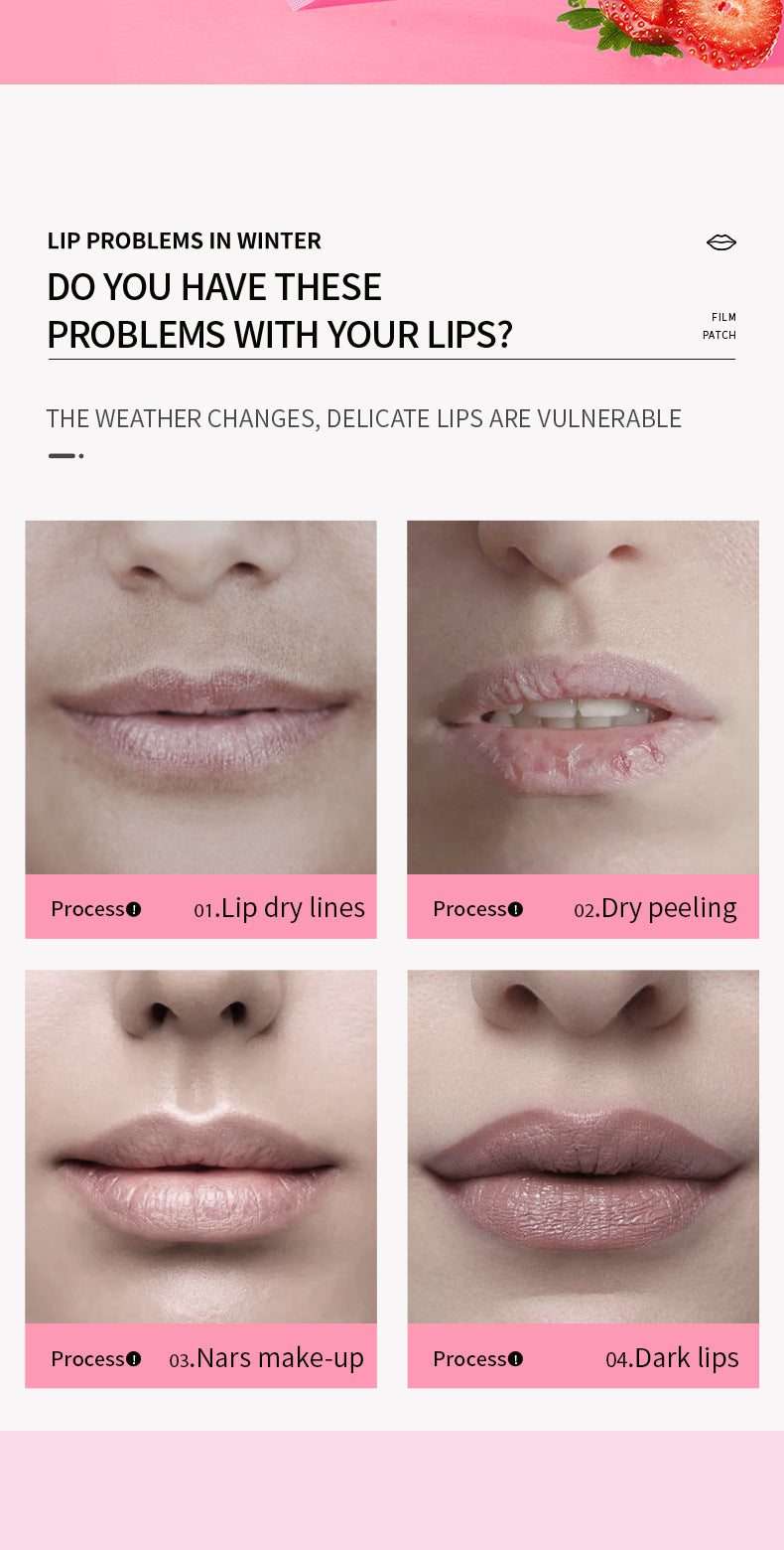 Cross-border Boxed Lip Mask8gx20slice Fruit Strawberry Moisturizing Care Moisturizing Lip Mask Foreign Trade Manufacturer Wholesale