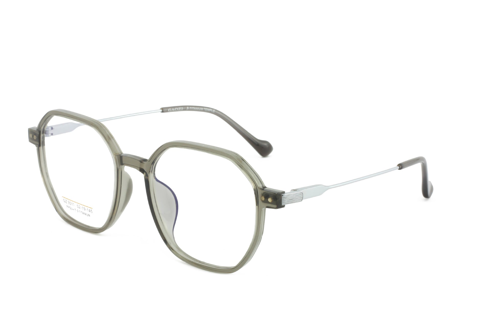 PPSU Titanium Eyeglass Frame Polygonal Retro Half Titanium Frame Fashion Commuting Versatile Glasses Business Lightweight Metal Frame