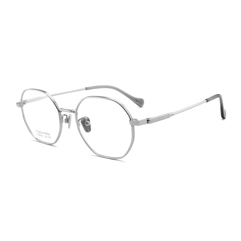 New Pure Titanium Thick Edge Glasses Frame Fashionable Polygonal Unisex Student Glasses Frame Metal Frame Dark Square Frame