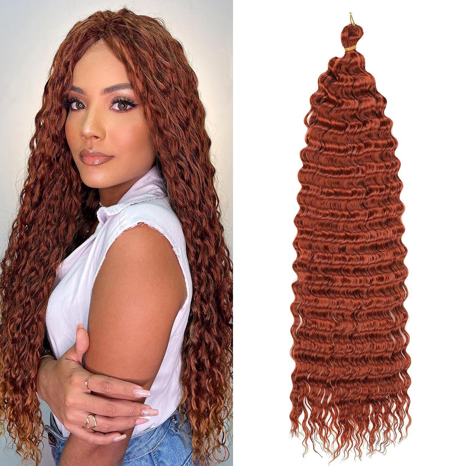 European and American Cross-Border African Synthetic Hair Wig Crochet Hair Extensions Curly Hair Piece DeepWaterWaveHair Long Curly Hair
