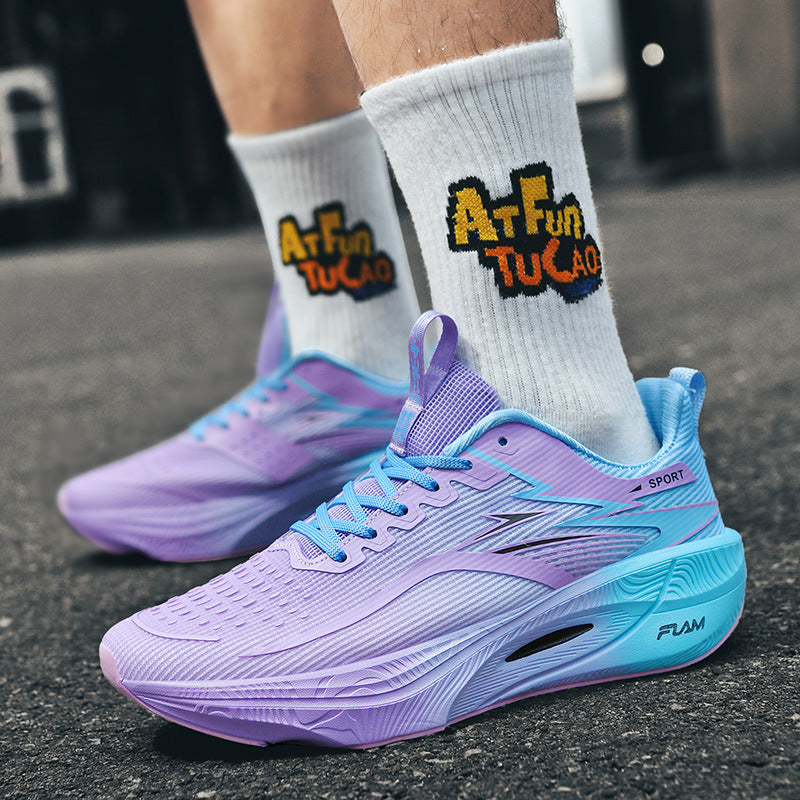 New Jogging Carbon Plate Running Shoes Men Women Couples Breathable Lightweight Marathon Training Outdoor Casual Sports Shoes