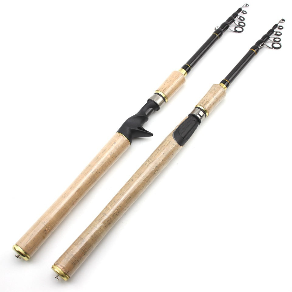 Wooden Handle Telescopic Lure Rod Ultra Short Ultra Light Straight Handle Lure Rod Bass Rod Popular in Europe and America