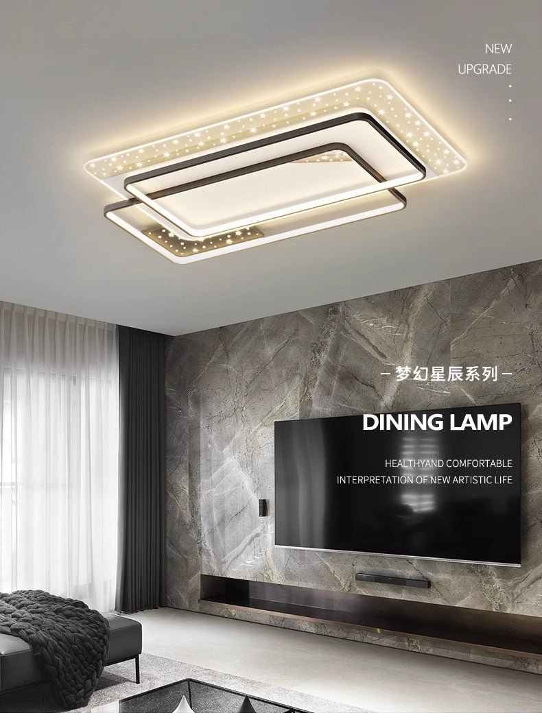 LED Light Luxury Living Room Main Light Starry Sky Restaurant Chandelier Modern Simple Nordic Bedroom Ceiling Light Full House Package