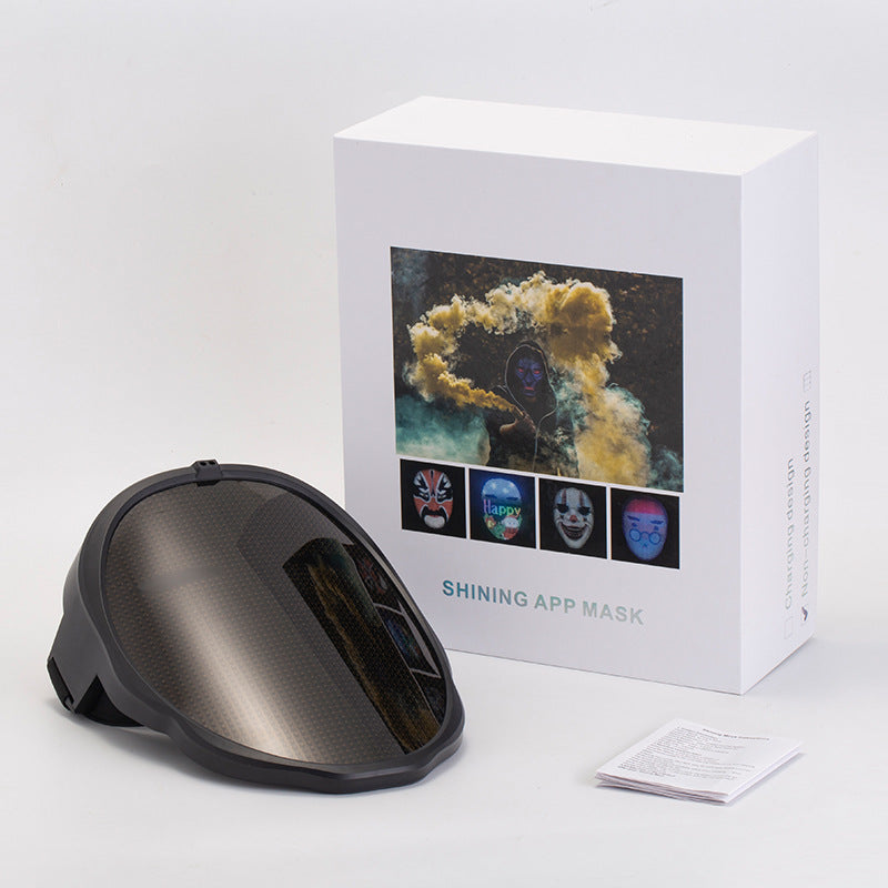 Halloween Colorful LED Glowing Mask Party Sunglasses Rechargeable diy Dynamic Light-Up Mask Face Shield