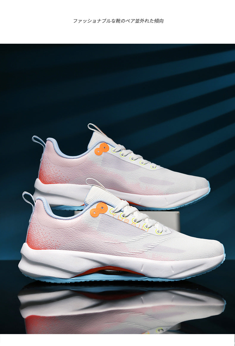 Summer Men's Fashion Breathable Sneakers Student Outdoor Trendy Lace-up Thick-soled Low-top Casual Running Shoes