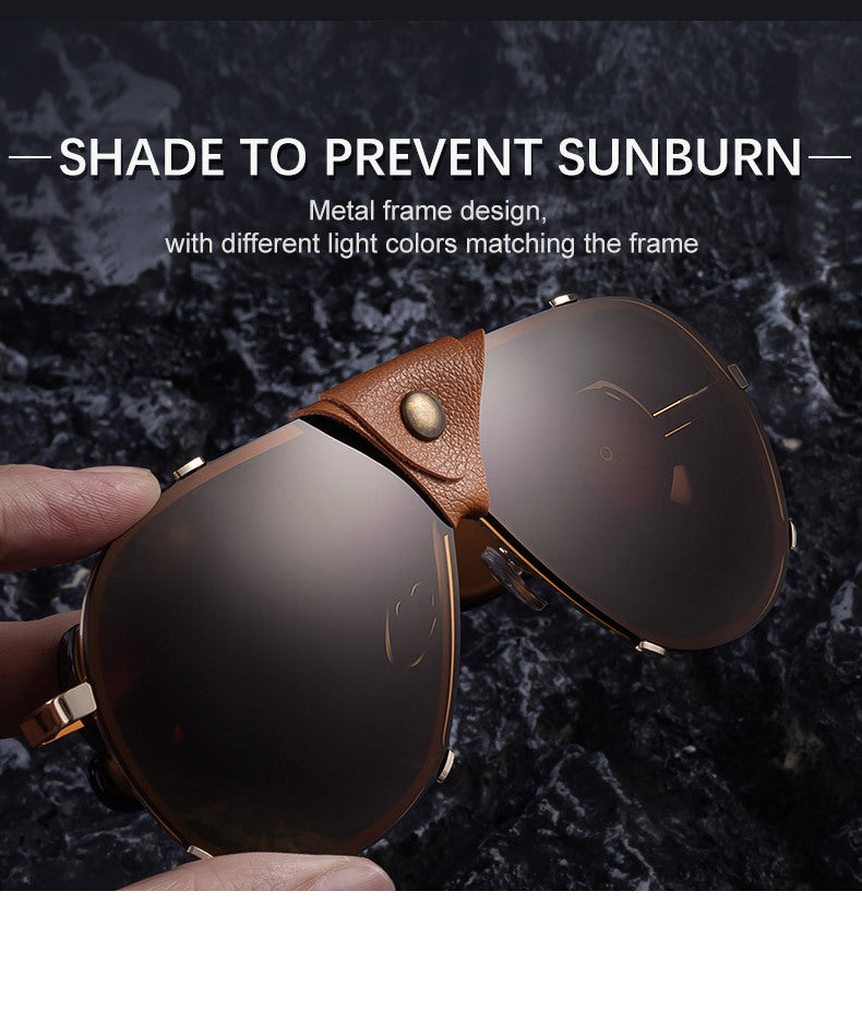 2025New Style Toad Glasses Men's European and American retro Sunglasses Pilot Sunglasses Men's Sunscreen Driving Glasses