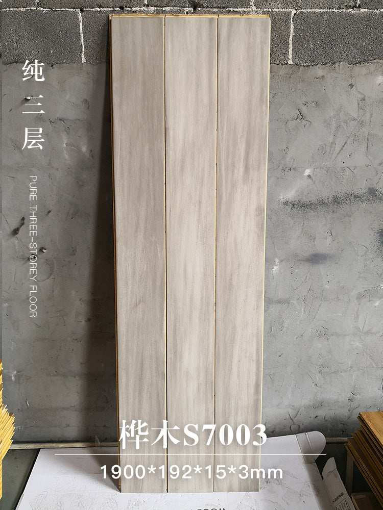 Door-to-Door Installation Old Three-Layer Large Board Pure Three-Layer Solid Wood Floor Oak Log3.0-4.0mm Underfloor Heating