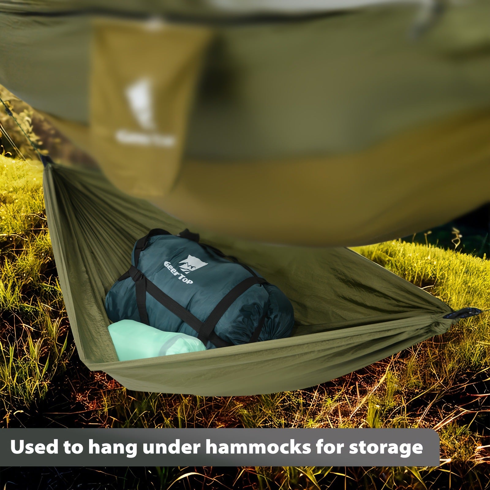 Outdoor Hammock Travel Gear Anti-Rollover Nylon Swing Mosquito Net Hammock Camping Sunshade