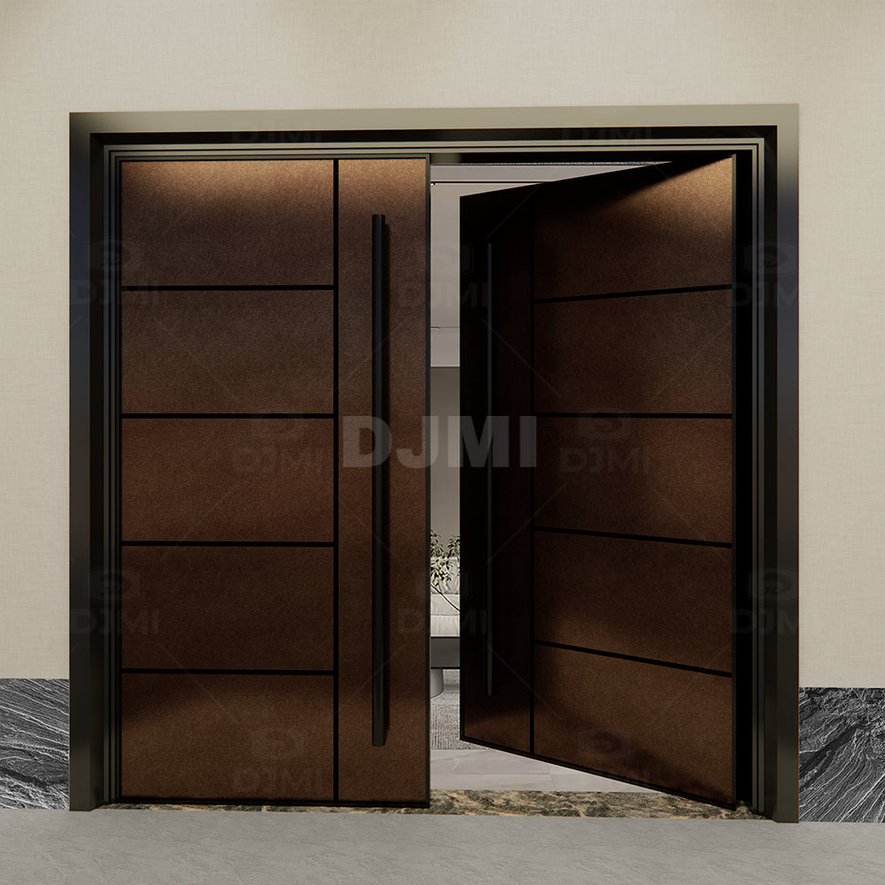 European Luxury House Modern With Long Handle Steel Entrance Door Modern Villa Main Door Front Pivot Doors