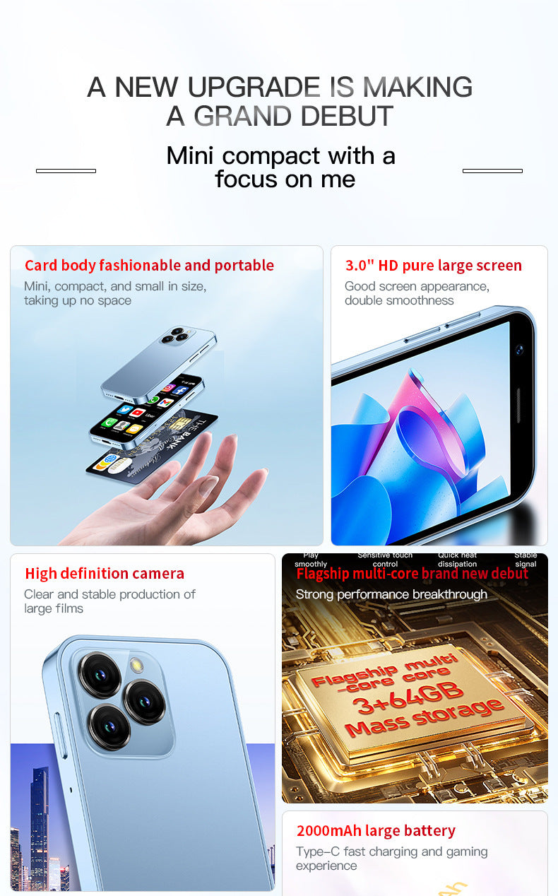 XS16All Netcom4G Mini Mobile Phone Ultra Small Pocket Four Core Android Smart Phone Google