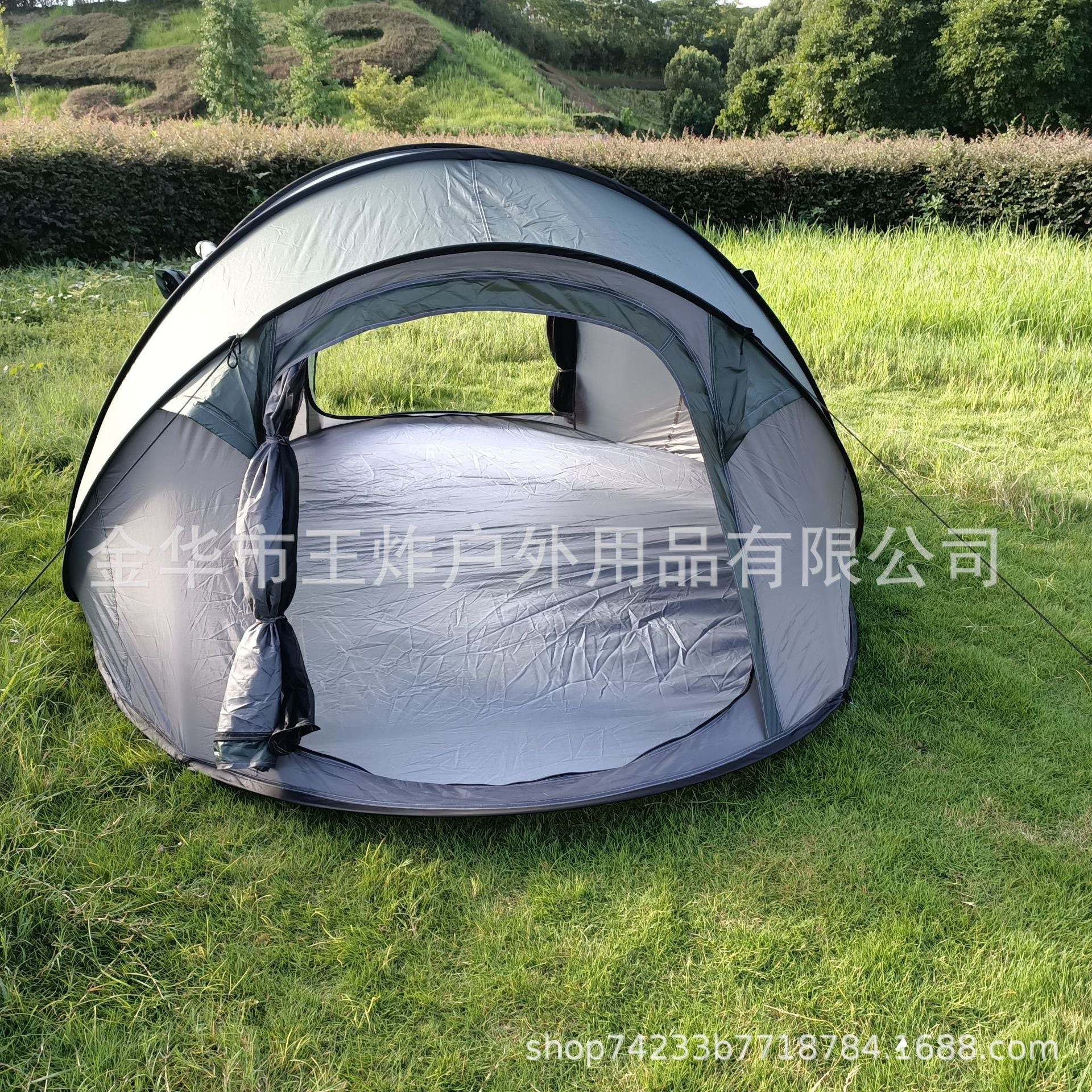 Outdoor Fully Automatic Camping Tent Sun Protection Portable Hand Throw Beach Tent5-8Military Green Boat-Shaped Tent