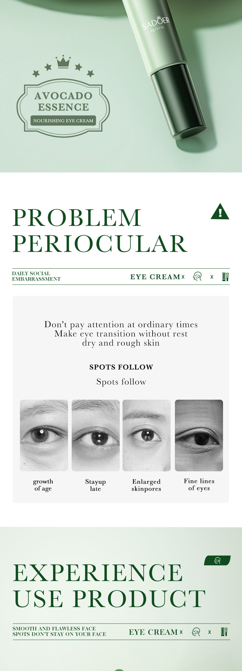 Full English Avocado Skincare Set SADOER Cleansing, moisturizing and moisturizing six-piece set  foreign trade wholesale