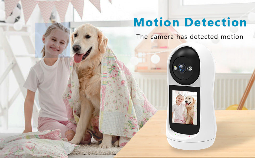 Smart Surveillance Camera with Visual Two-Way Video Call, One-Key Call, Screen, Home Baby Monitor, Infrared