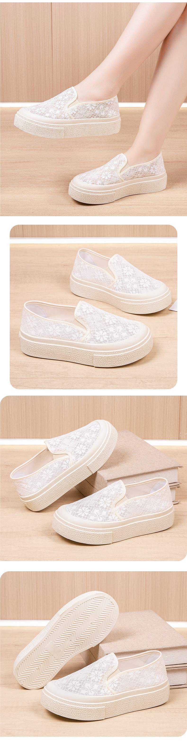 Women's Mesh Shoes2025Summer New Fisherman Shoes for Women, Breathable Hollow Mesh Mom Shoes, Slip-On Thick-Soled Casual Shoes