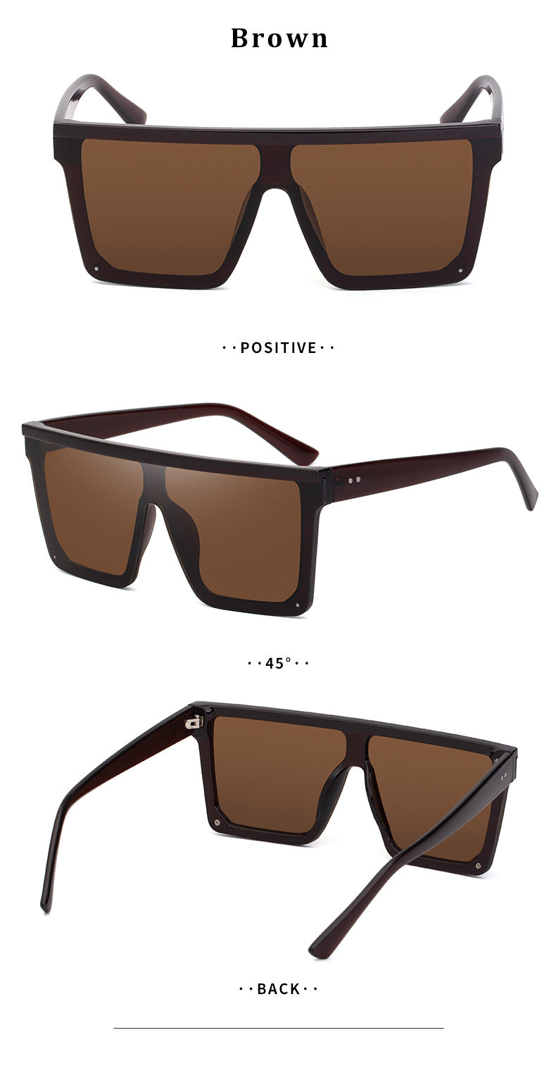 One-piece Lens Sunglasses for Men, High-end Fashion Sunglasses for Women, European and American Style Large Frame Square Glasses sunglasses