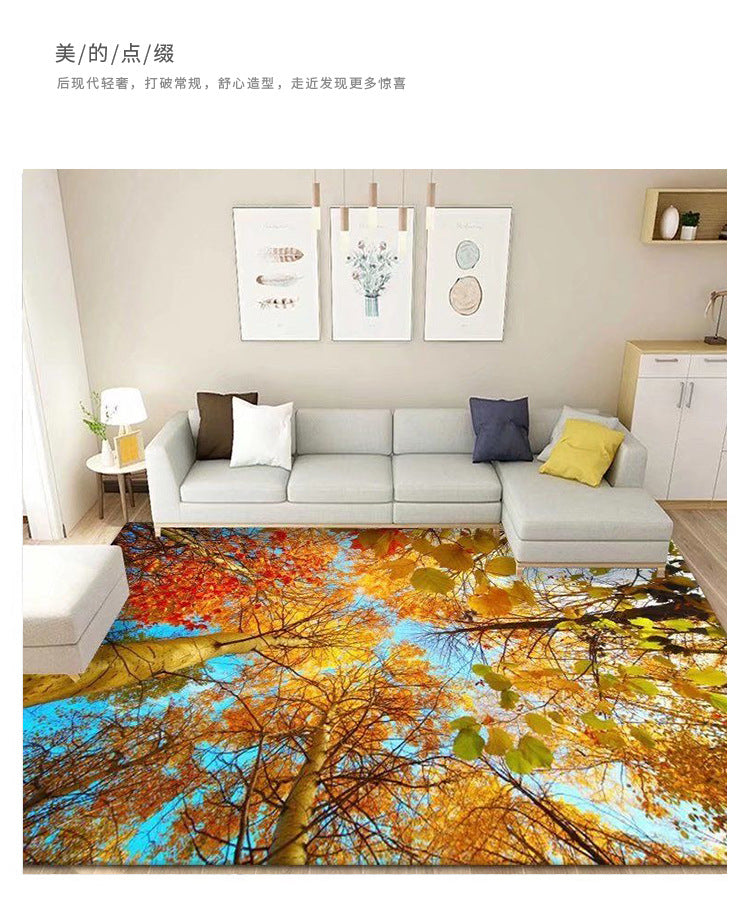 Living Room Carpet Stain-Resistant Easy to Clean Sofa Coffee Table Rug Home Insulation Silent Simple Style Non-Slip Crystal Velvet Carpet