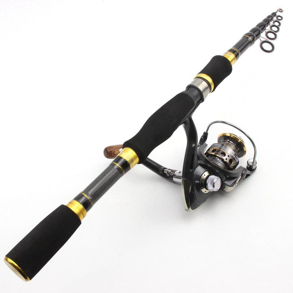 Wholesale Retractable Lure Rod Set Straight Handle Lure Spinning Reel Lure Bait Combination European and American Popular Fishing Gear
