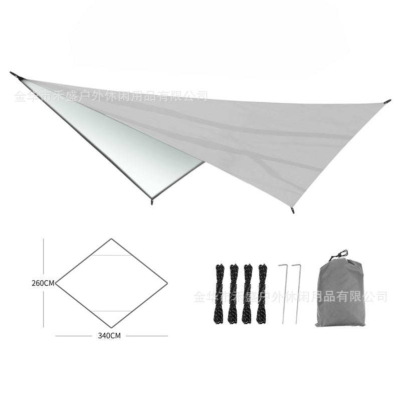 Outdoor Diamond-Shaped Canopy Hammock Sunshade Waterproof Sun Protection Portable Patio Garden Sunshade Sail
