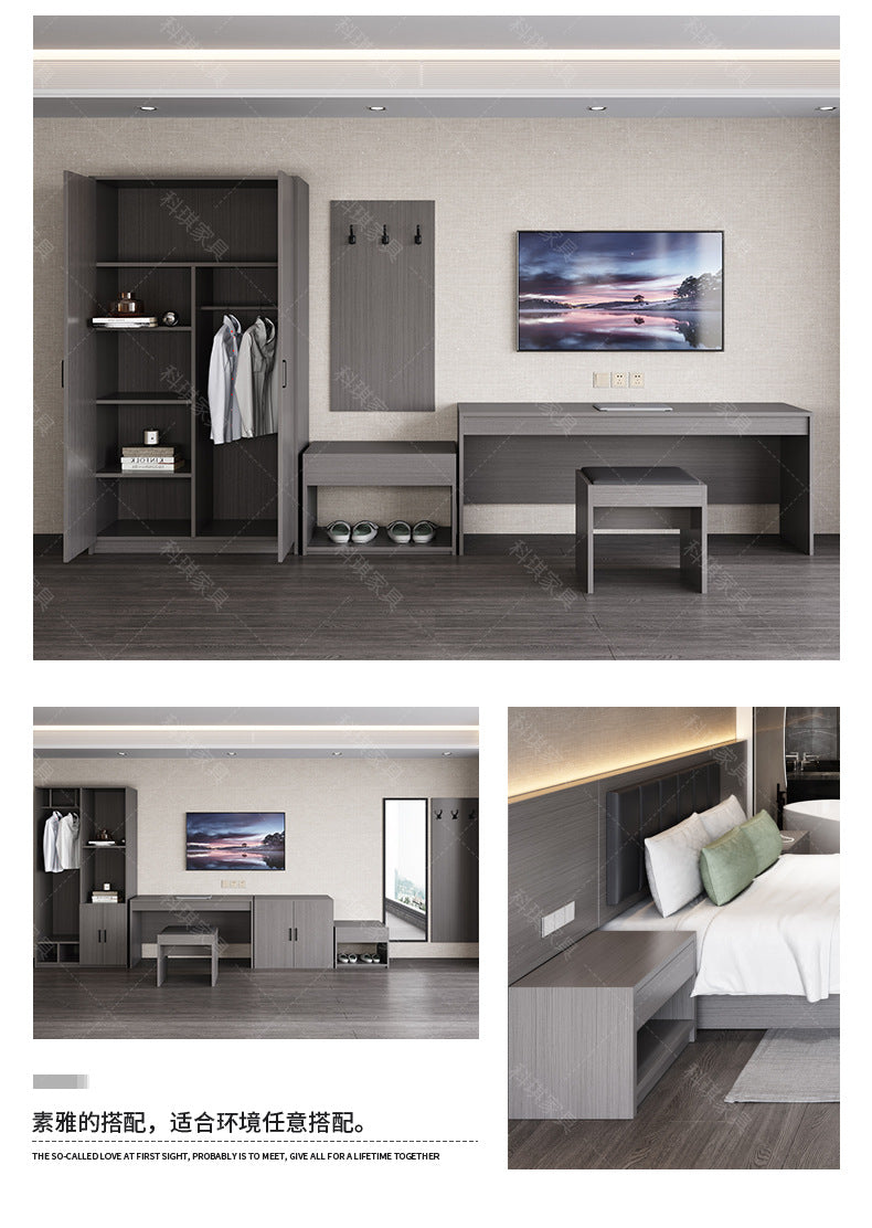 Hotel Guesthouse Bed Standard Room Full Set Furniture Apartment Homestay Single Double Bed Hotel Rental Room Special Bed Box