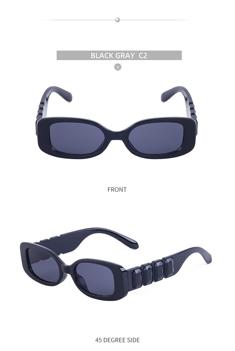 European and American Style Small Frame Sunglasses for Women with Rhinestones, Square Frame Sunglasses for Men, Wholesale Glasses sunglasses