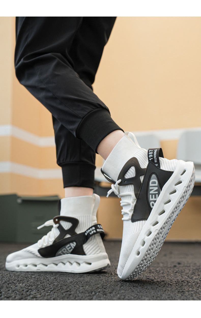 Autumn Winter New Large Size Men's Casual Shoes Youth High-top Shoes Blade Sports Shoes Versatile Running Trendy Shoes