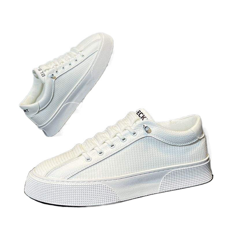Summer2025New Men's Shoes Ice Silk Breathable White Shoes Men's Thick Sole Non-Slip Lightweight Trendy Versatile Sneakers