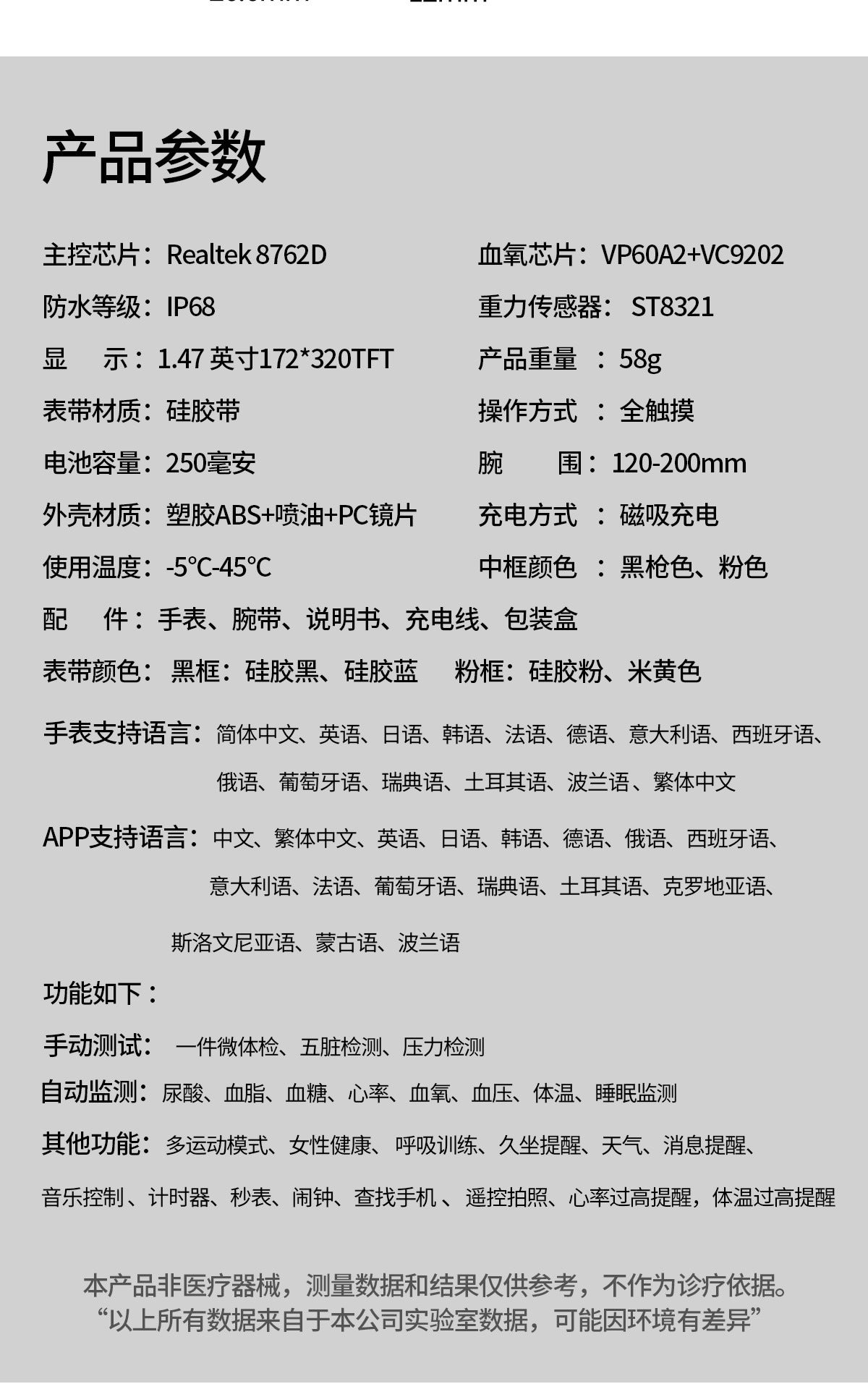 New TK75Blood pressure and blood sugar testing heart rate monitoring IP68Waterproof Social Entertainment Smart Watch