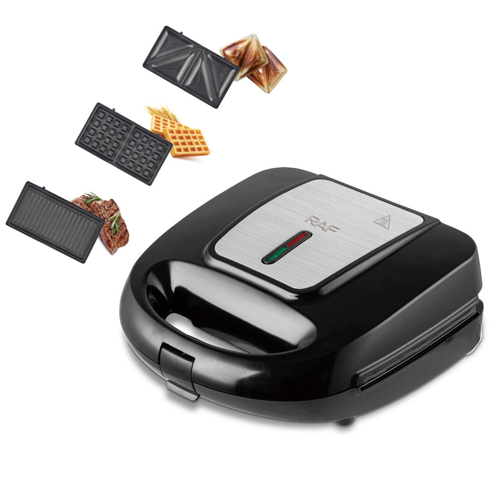 RAF European Standard 3-in-1 Waffle Maker Breakfast Machine Portable Baking Steak Home Multi-Functional 594R