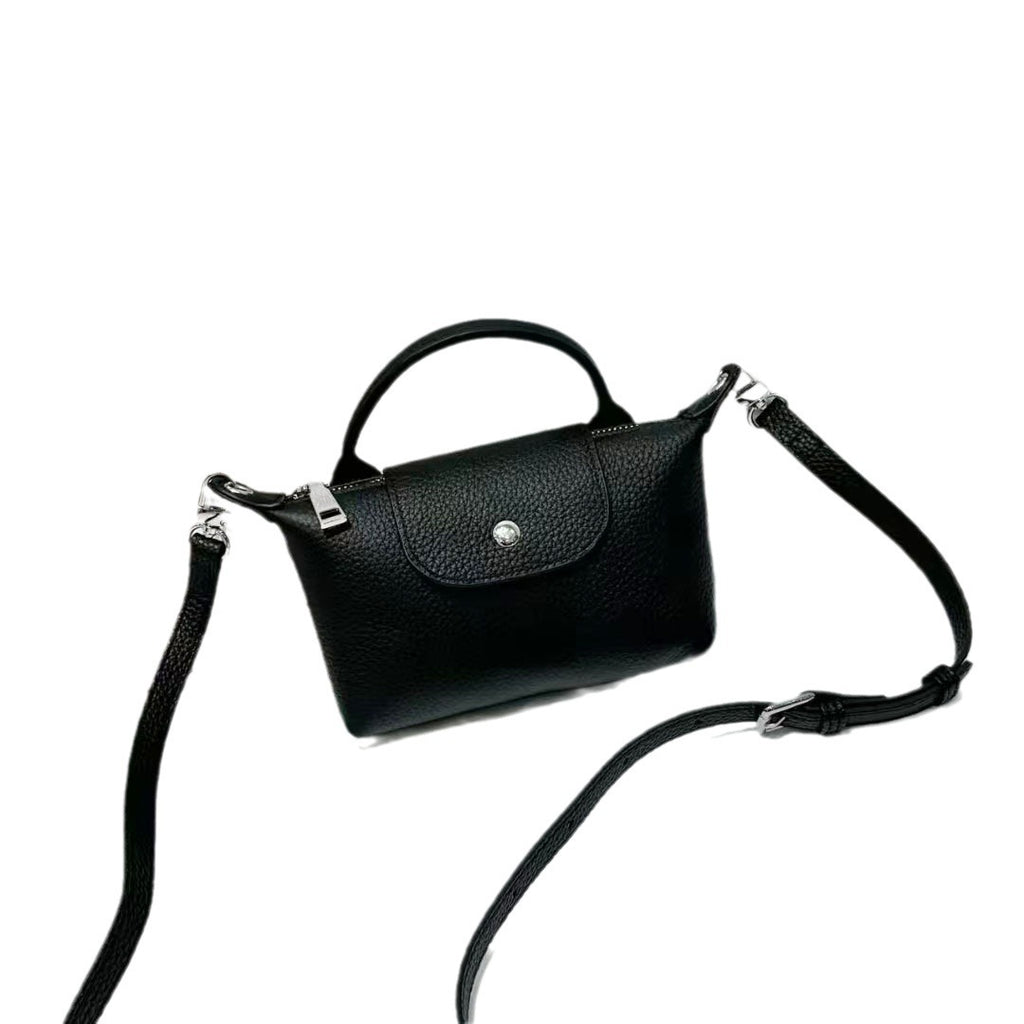 Dumpling Bag Top Layer Cowhide Niche Phone Bag Crossbody Small Bag Casual Genuine Leather Women's Bag Multifunctional Coin Purse