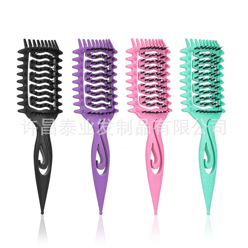 Cross-Border Z Hollow Design Comb Bounce Curl Comb Curly Hair Big Wave Curl Definition Styling Comb Massage Comb Pointed Tail Comb