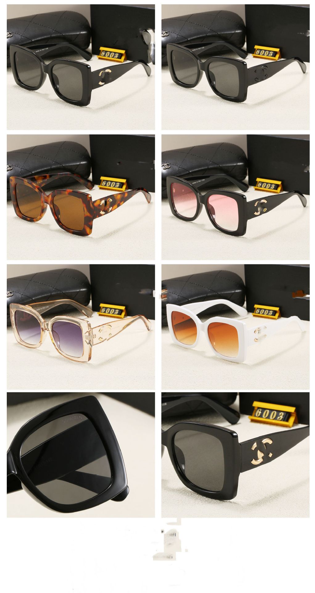 Xiaoxiangjia Large Frame Fashion European and American Trend Sunglasses Unisex Rectangular Retro Style sunglasses