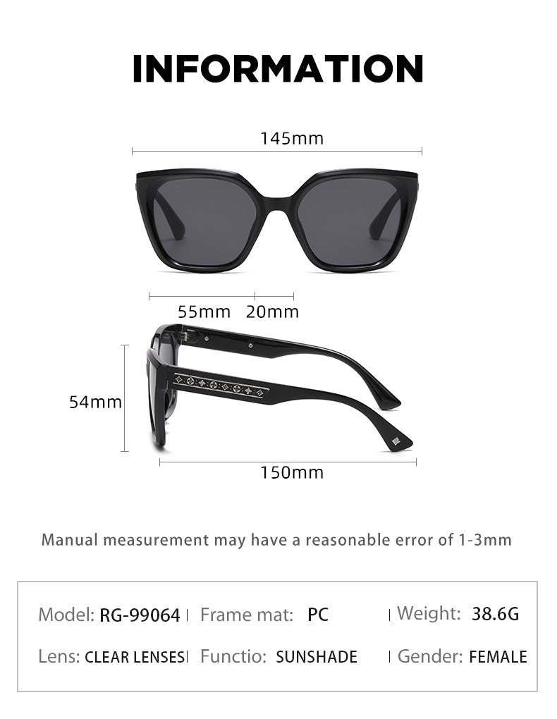 2025New European and American Fashion Large Frame Cat Eye Sunglasses for Women High-end Sunglasses Wholesale sunglasses